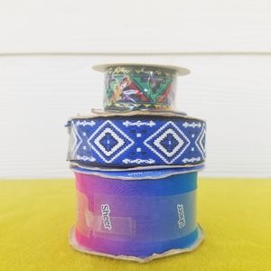 New! Crafting Ribbon Southwestern Geometric Ombre Lot Of 3